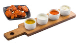 TableCraft FLIGHT2 Reversible Acacia Wood Paddle Tasting Flight 17" x 4" x 5/8" - Holds (4) Glasses (Not Included)