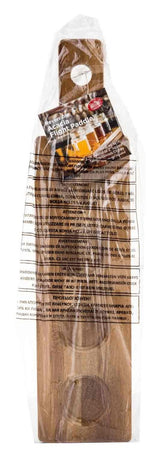TableCraft FLIGHT2 Reversible Acacia Wood Paddle Tasting Flight 17" x 4" x 5/8" - Holds (4) Glasses (Not Included)
