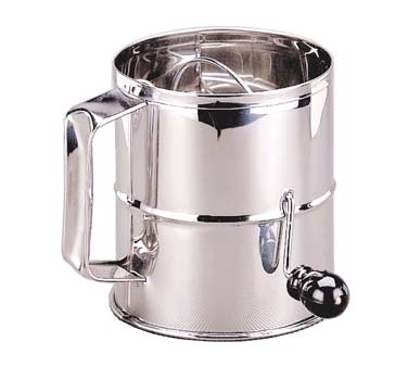 Adcraft FLS-8 Rotary Flour Sifter 3 Lb. Capacity 6-1/8" Dia. X 6-1/8"H - 12ea/Case