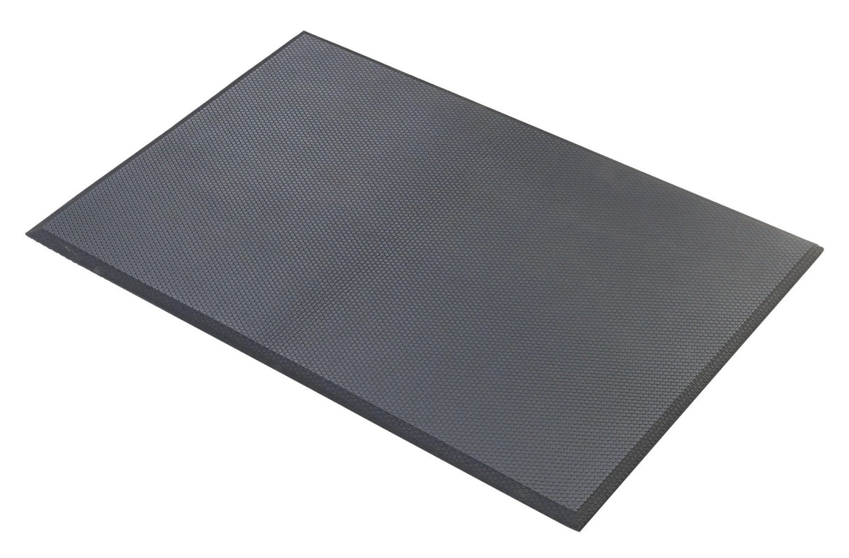 Winco FMG-23K Rubberized Gel Foam Anti-Slip Anti-Fatigue Floor Mat with Beveled Edges 2' x 3' - Black