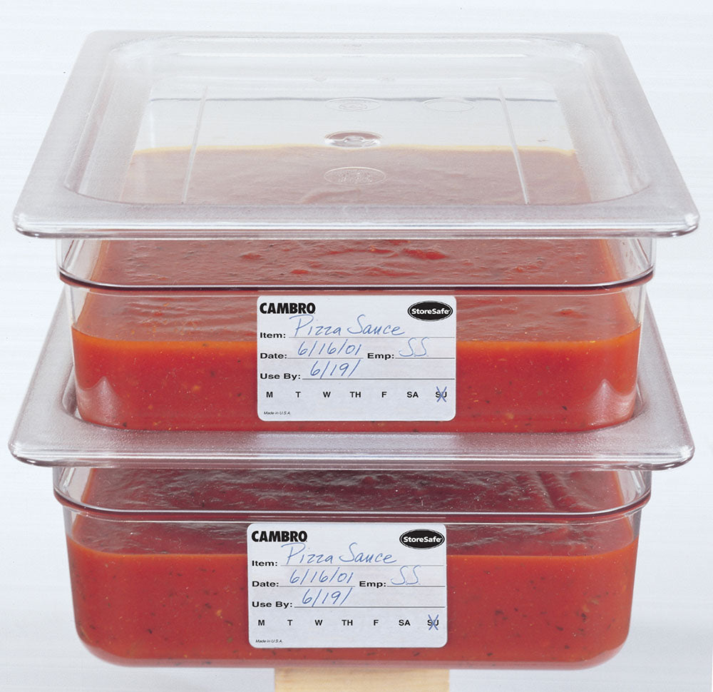 Cambro 23SLB250 StoreSafe Dissolvable Food Rotation Label 2" x 3" - White - 250/Roll - 24 Rolls/Case