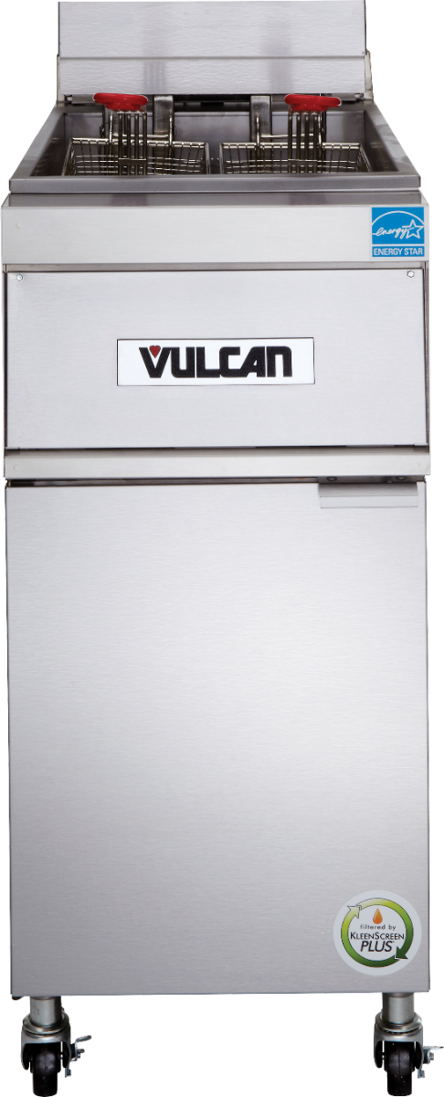 Vulcan 1ER50A Electric Floor Fryer with Analog Controls - Holds 50 lbs. - 208v/3-ph, 17kW