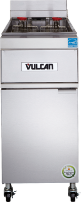 Vulcan 1ER50AF Electric Floor Fryer with Analog Controls and KleenScreen Filtration - Holds 50 lbs. - 208/3-ph, 17kW
