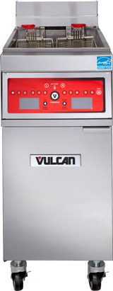 Vulcan 1ER50CF Electric Floor Fryer with Computer Controls and KleenScreen Filtration - Holds 50 lbs. - 208v/3-ph, 17kW