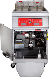 Vulcan 1ER85CF Floor Electric Fryer with Computer Controls and KleenScreen Filtration 85 lb. - 208v/3-ph, 24kW