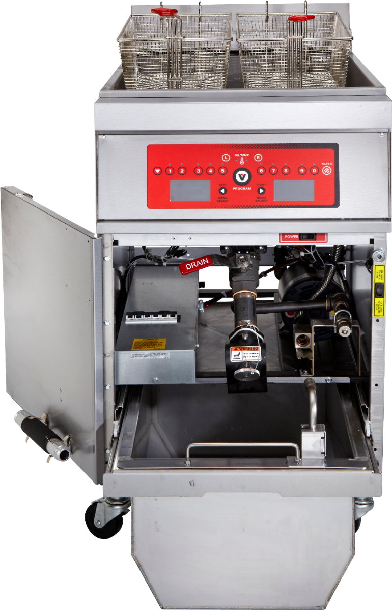 Vulcan 1ER85DF Electric Floor Fryer with Digital Controls and KleenScreen Filtration - Holds 85 lbs. - 208v/3-ph, 24kW