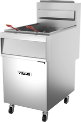 Vulcan 1GR85M-NG Natural Gas Floor Fryer with Millivolt Controls - Holds 35 to 40 lbs. - 90,000 BTU