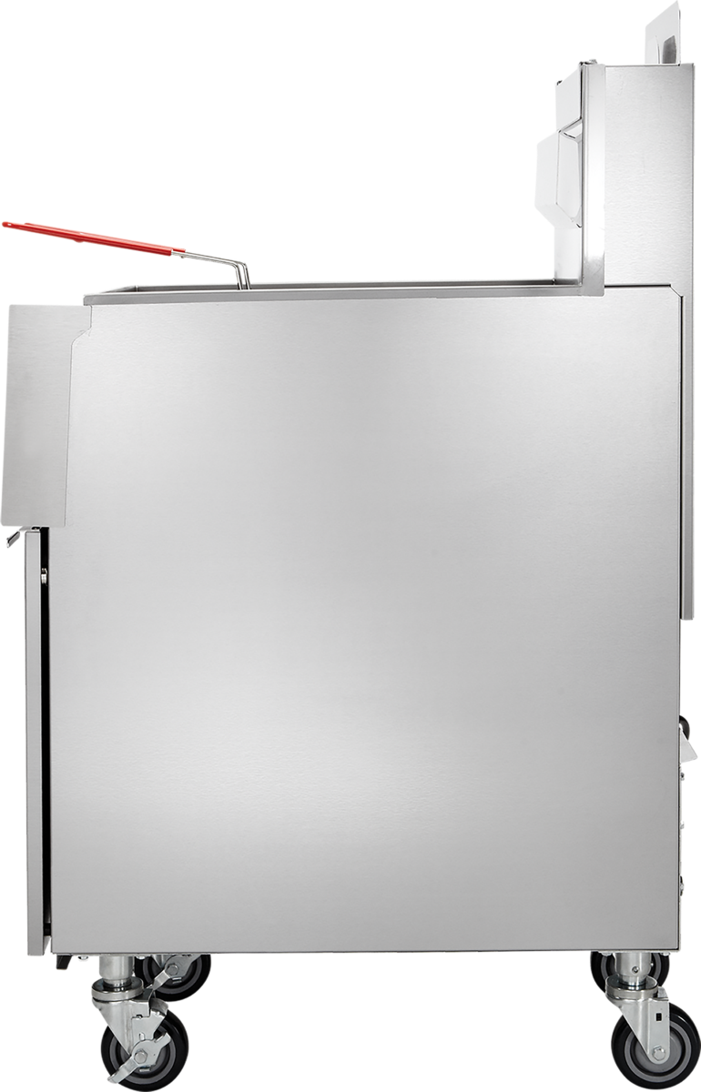 Vulcan 1VK45C One Bank Natural Gas Floor Fryer with PowerFry 5 and Computer Controls - Holds 45 to 50 lbs. - 70,000 BTU