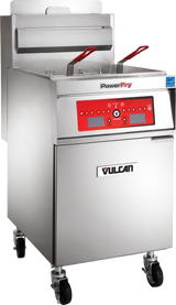 Vulcan 1VK65C One Bank Natural Gas Floor Fryer with PowerFry5 and Computer Controls - Holds 65 to 70 lbs. - 80,000 BTU