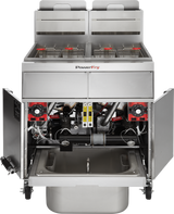 Vulcan 2VK45AF Two Bank Natural Gas Fryer with PowerFry5, Solid State Analog Controls, and KleenScreen Filtration - Holds 90 to 100 lbs. - 140,000 BTU