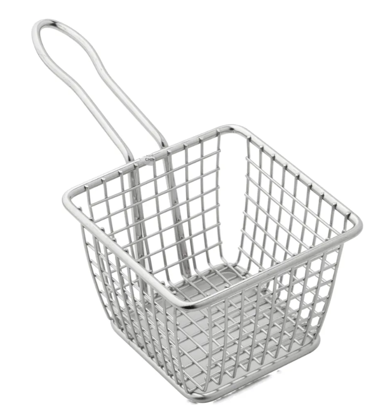 American Metalcraft FRYS443 4" Square Tabletop Fry Basket, Stainless