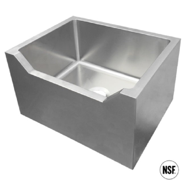 IMC/Teddy FS-D Stainless Steel 1-Compartment Floor Mount Drop Front Mop Sink with 24" x18" x12" Deep Bowl