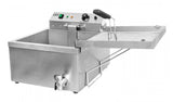 Concession Land FUNCAKE1-220 Electric Funnel Cake Fryer - (1) 25 lb. Vat with (3) 6" or (2) 8" Cake Capacity - 220v
