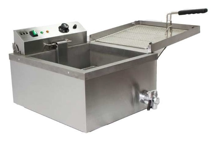Concession Land FUNCAKE1-220 Electric Funnel Cake Fryer - (1) 25 lb. Vat with (3) 6" or (2) 8" Cake Capacity - 220v