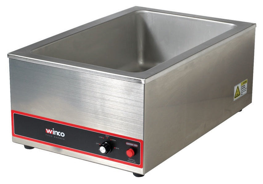 Winco FW-S500 Countertop Electric Food Warmer 22-1/2"W x 14-5/8"D x 9-3/8"H - Holds (1) Full Size Pan 6"Deep - 120v, 1200W