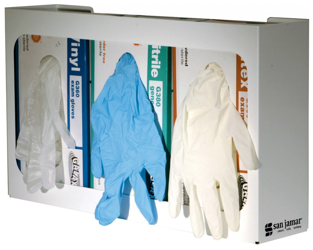 San Jamar G0804 Disposable Glove Dispenser 16" x 4" x 10"H - White - 3 Box/Capacity