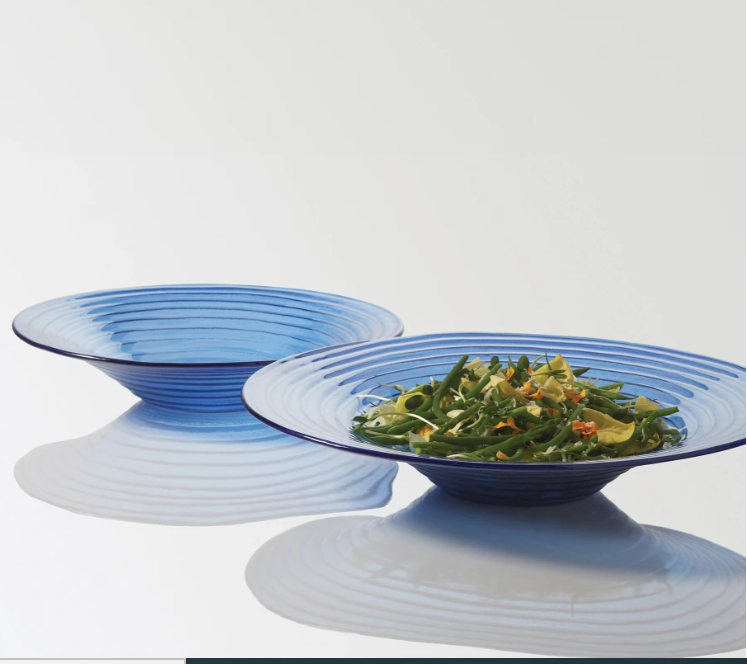 American Metalcraft GBB15 14" Bowl, Blue/Glass