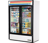 True GDM-49-HC~TSL01-WHT White 2 Glass Swing Door Refrigerated Merchandiser 54" - 49 Cu. Ft.- 115v