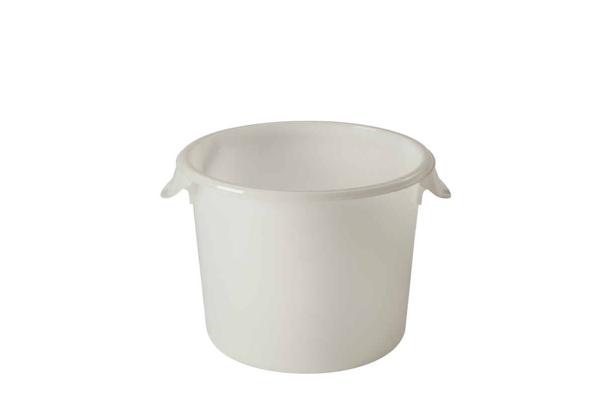 Rubbermaid FG572300WHT Polyethylene Round Food Storage Container 6 qt. - White