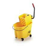 Rubbermaid FG758088YEL WaveBrake Side-Press Mop Bucket and Wringer 35 qt. - Yellow