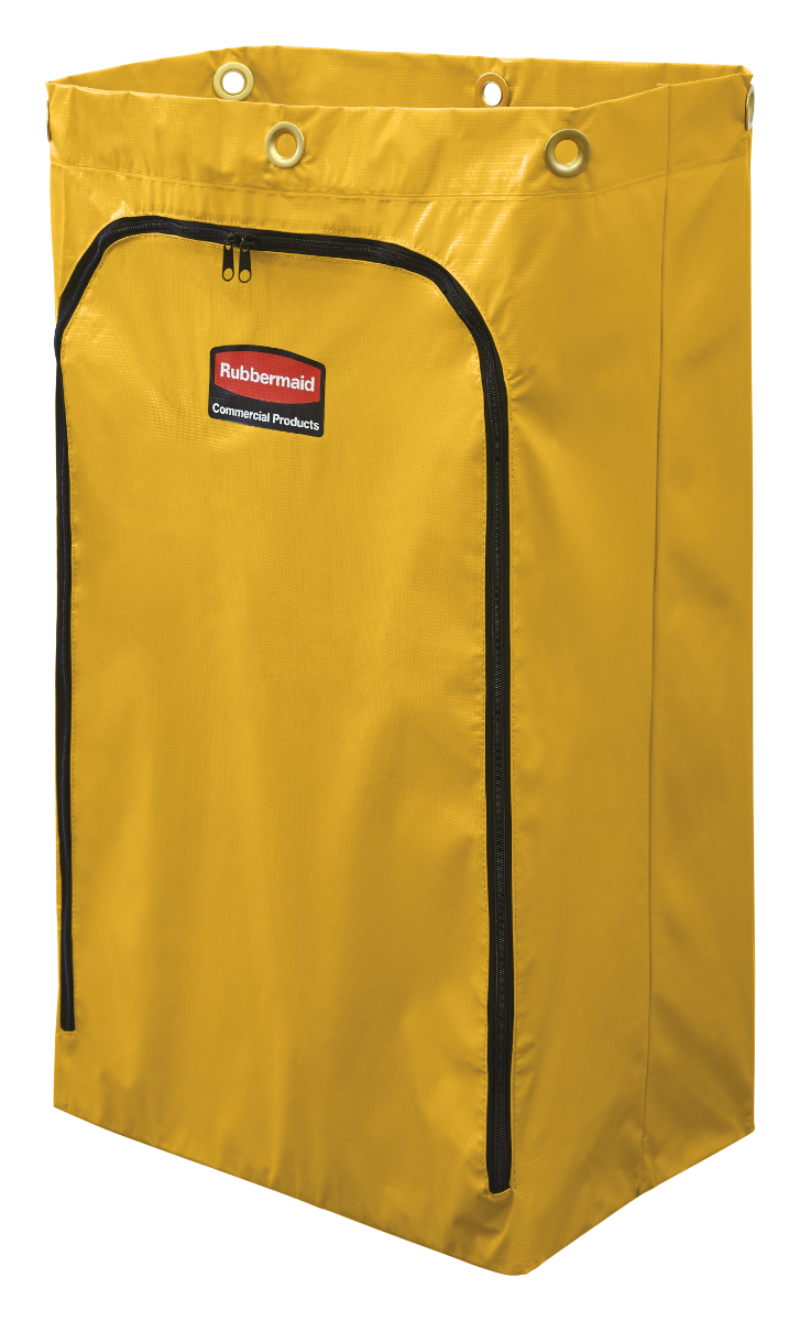 Rubbermaid 1966719 Janitorial Cart Vinyl Replacement Bag with Zipper 24 Gal. - Yellow