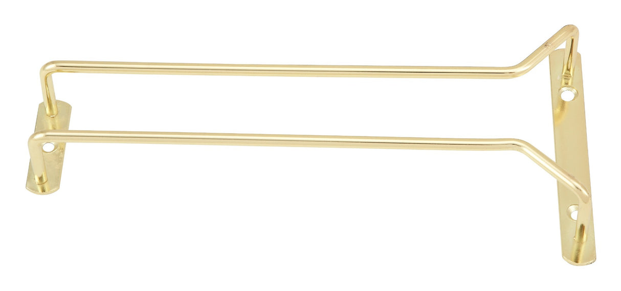 Winco GH-10 Brass Plated Wire 1-Channel Overhead Glass Hanger Rack 10" - 72/Case