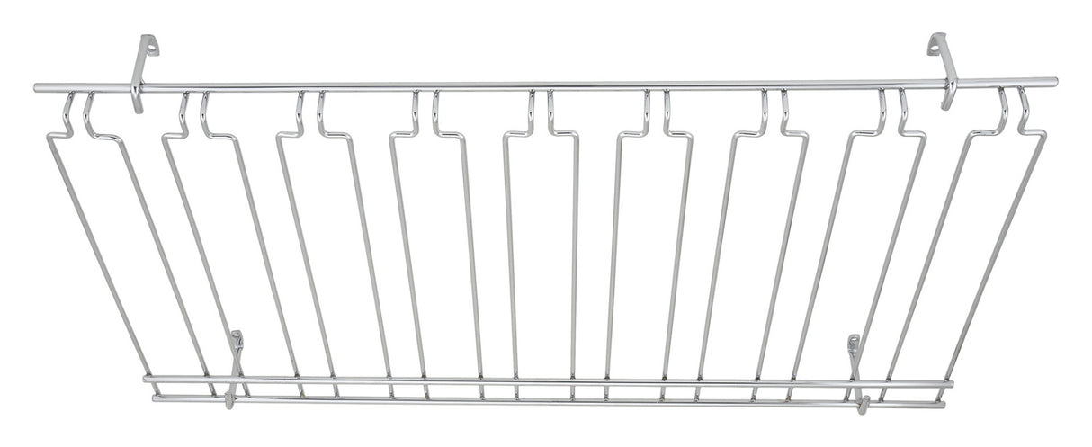 Winco GHC-1836 Chrome Plated Wire 8-Channel Overhead Glass Hanger Rack 18" X 36" X 4 in - 4/Case