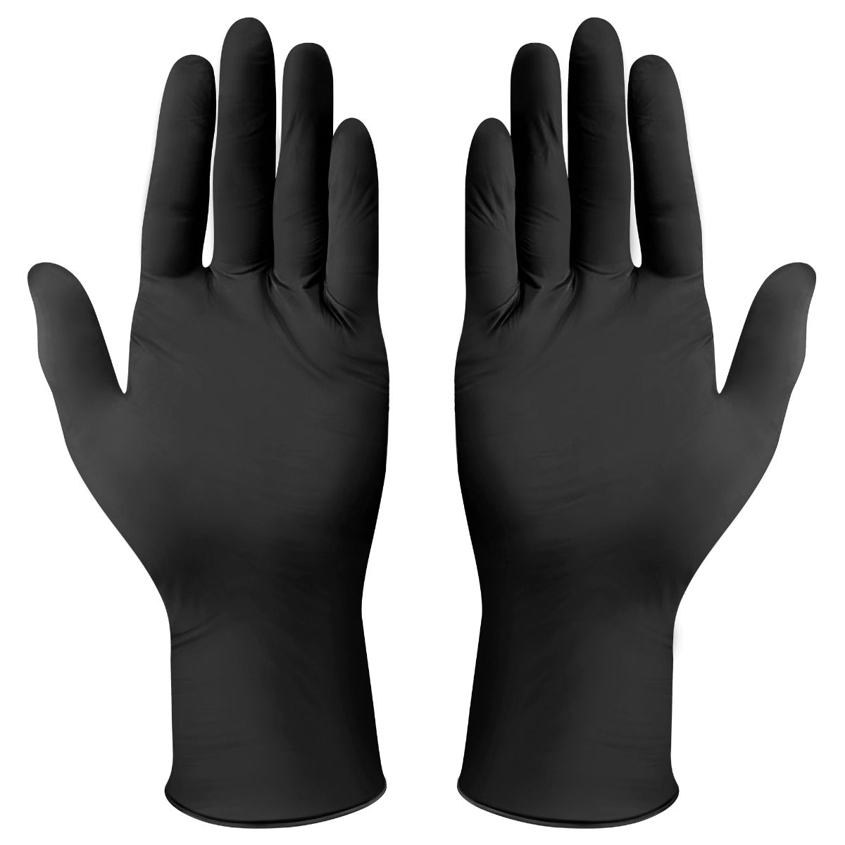 Winco GLN-LB Disposable 3 Mil Guage Powder-Free Black Nitrile Gloves - Large - 100/Box
