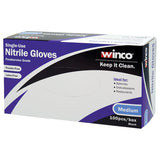 Winco GLN-MB Disposable 3 Mil Guage Powder-Free Black Nitrile Gloves - Medium - 100/Box