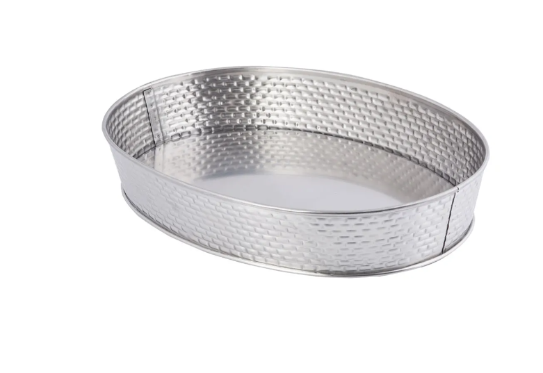 TableCraft GPSS129 Oval Brickhouse Collection Serving Platter, 12" x 9", Stainless