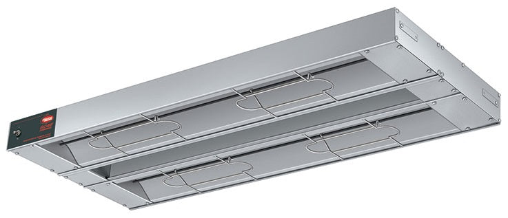 Hatco GRAH-48D3-120-QS Glo-Ray High Wattage Aluminum Dual Rod Infrared Strip Heater / Food Warmer with Toggle Controls & 3" Spacer 48" - 120v