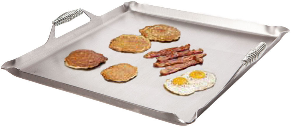 Jayhawk GRCH-4 Rocky Mountain RM2424 Chef King Cool Handle Lift Off Griddle with Pour Spouts 24" x 24"- Covers 4 Burners