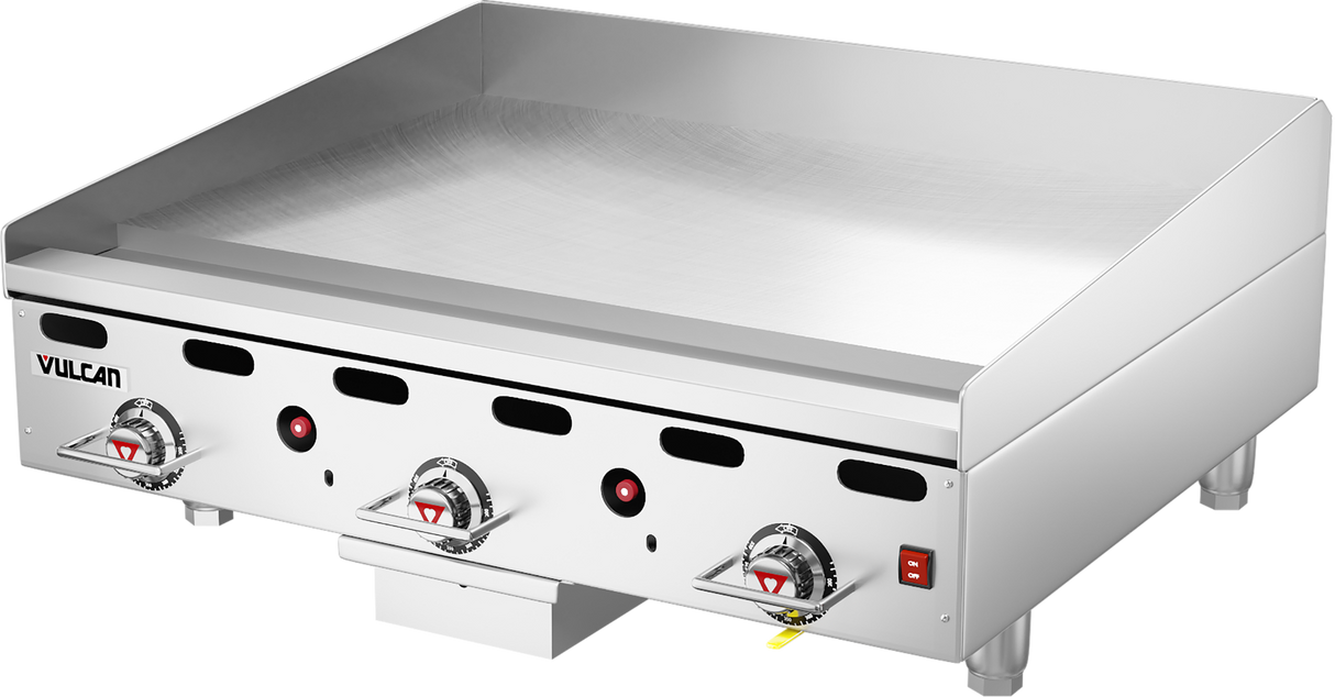 Vulcan 936RX Countertop Heavy Duty Gas Griddle w/ 3 Snap-Action Thermostatic Controls 36" NG - 81,000 BTU