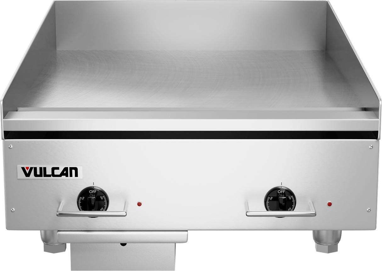 Vulcan HEG24E Countertop Heavy Duty Electric Griddle with Snap-Action Thermostatic Controls 24" - 208v/60/3