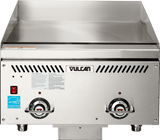 Vulcan VCCG24-IC Countertop Heavy Duty Natural Gas Griddle w/ 2 IRX Infrared  Burners & Rapid Recovery Composite Plate 24" - 48,000 BTU