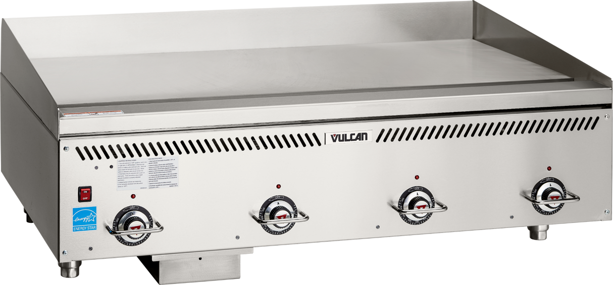 Vulcan VCCG48-AR Countertop Heavy Duty Natural Gas Griddle w/ 4 Atmospheric Burners & Chrome Plate 48" - 120,000 BTU