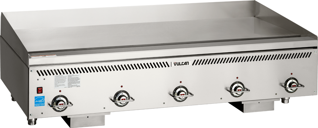 Vulcan VCCG60-AC Countertop Heavy Duty Natural Gas Griddle w/ 5 Atmospheric Burners & Rapid Recovery Composite Plate 60" - 150,000 BTU