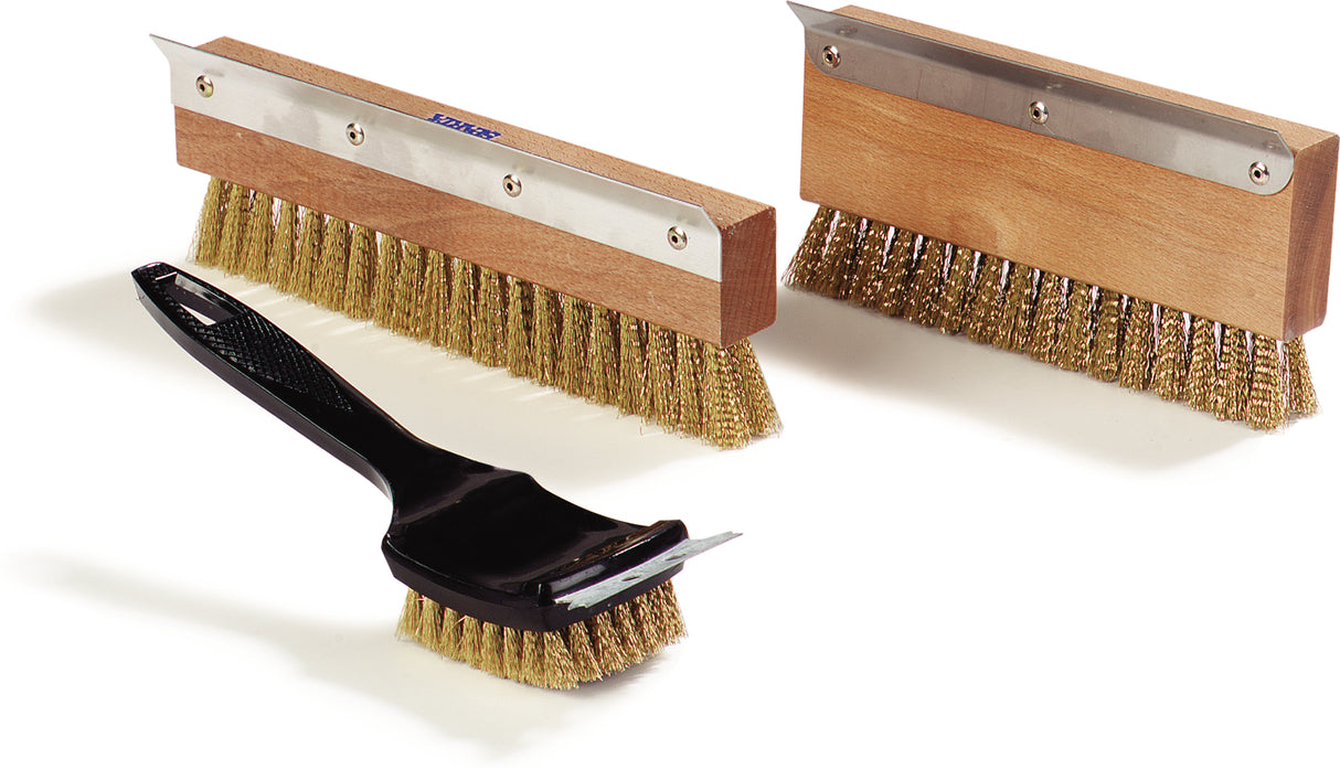 Carlisle 4029100 Sparta Pizza Oven / Grill Brush & Scraper Head with Brass Wire Bristles 8-1/2"