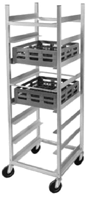 Channel GRR-8 Aluminum 8 Shelf Mobile Glass Rack Dolly with 8" Angle Spacing 24"W x 22"D x 70"H