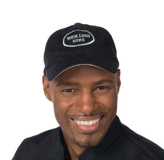 Chef Revival H067BK Adjustable Customizable Embroidered 6-Panel Chef Baseball Cap - Black