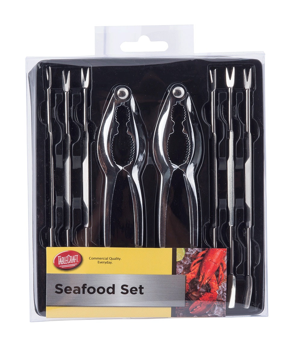 TableCraft H76984 8-Piece Seafood Tools Kit - includes: (2) Lobster Crackers and (6) Fork Picks - 6 Kits/Case