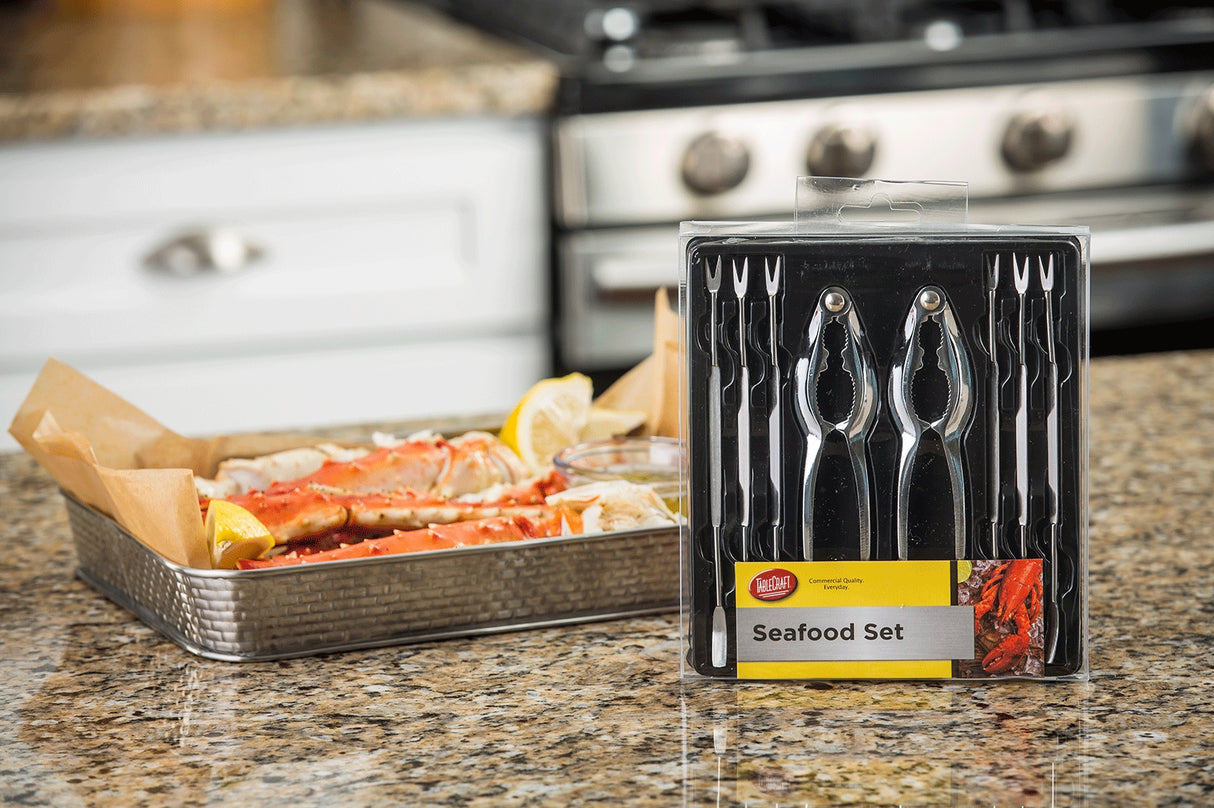 TableCraft H76984 8-Piece Seafood Tools Kit - includes: (2) Lobster Crackers and (6) Fork Picks - 6 Kits/Case
