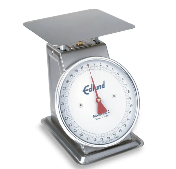 Edlund HD-5 Top Loading Counter Scale, 5 lbs x 1/2 oz, Fixed Dial, Sloped Face