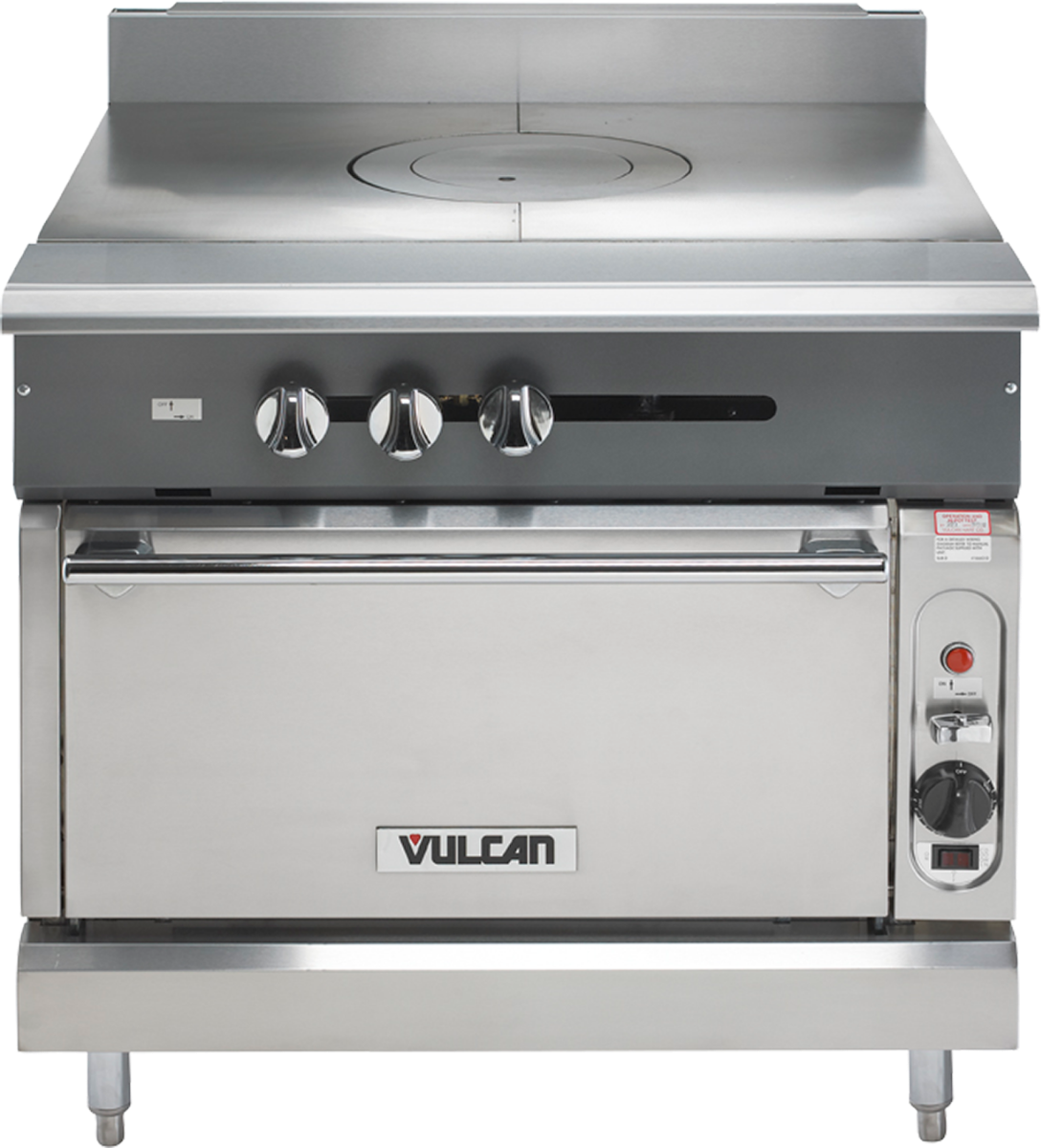 Vulcan V1FT36 V Series Heavy Duty Natural Gas Modular Range French Top 36" - 45,000 BTU