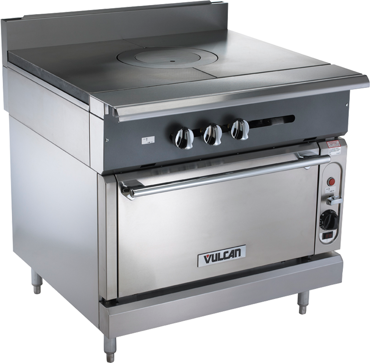 Vulcan V1FT36 V Series Heavy Duty Natural Gas Modular Range French Top 36" - 45,000 BTU