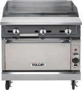 Vulcan VGMT36C V Series Heavy Duty Range Snap Action Thermostatic Gas Griddle w/ Convection Oven 36" NG - 122,000 BTU