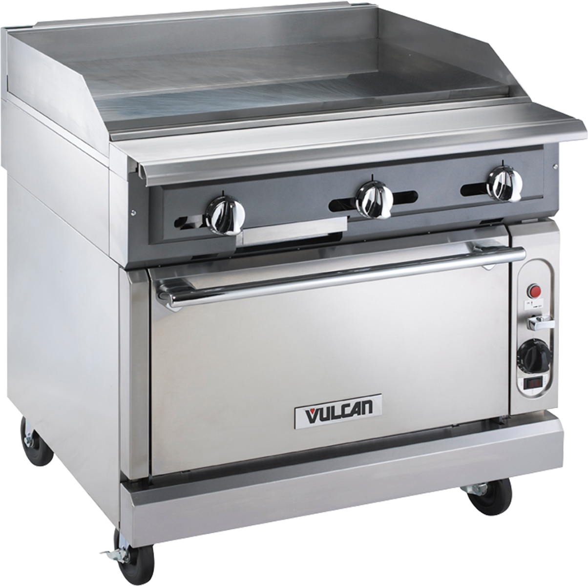 Vulcan VGMT36C V Series Heavy Duty Range Snap Action Thermostatic Gas Griddle w/ Convection Oven 36" NG - 122,000 BTU