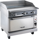 Vulcan VGMT36C V Series Heavy Duty Range Snap Action Thermostatic Gas Griddle w/ Convection Oven 36" NG - 122,000 BTU