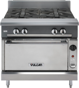 Vulcan V4B36 V Series Heavy Duty Natural Gas Modular Range 4 Burner 36" - 140,000 BTU