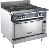 Vulcan V4B36 V Series Heavy Duty Natural Gas Modular Range 4 Burner 36" - 140,000 BTU